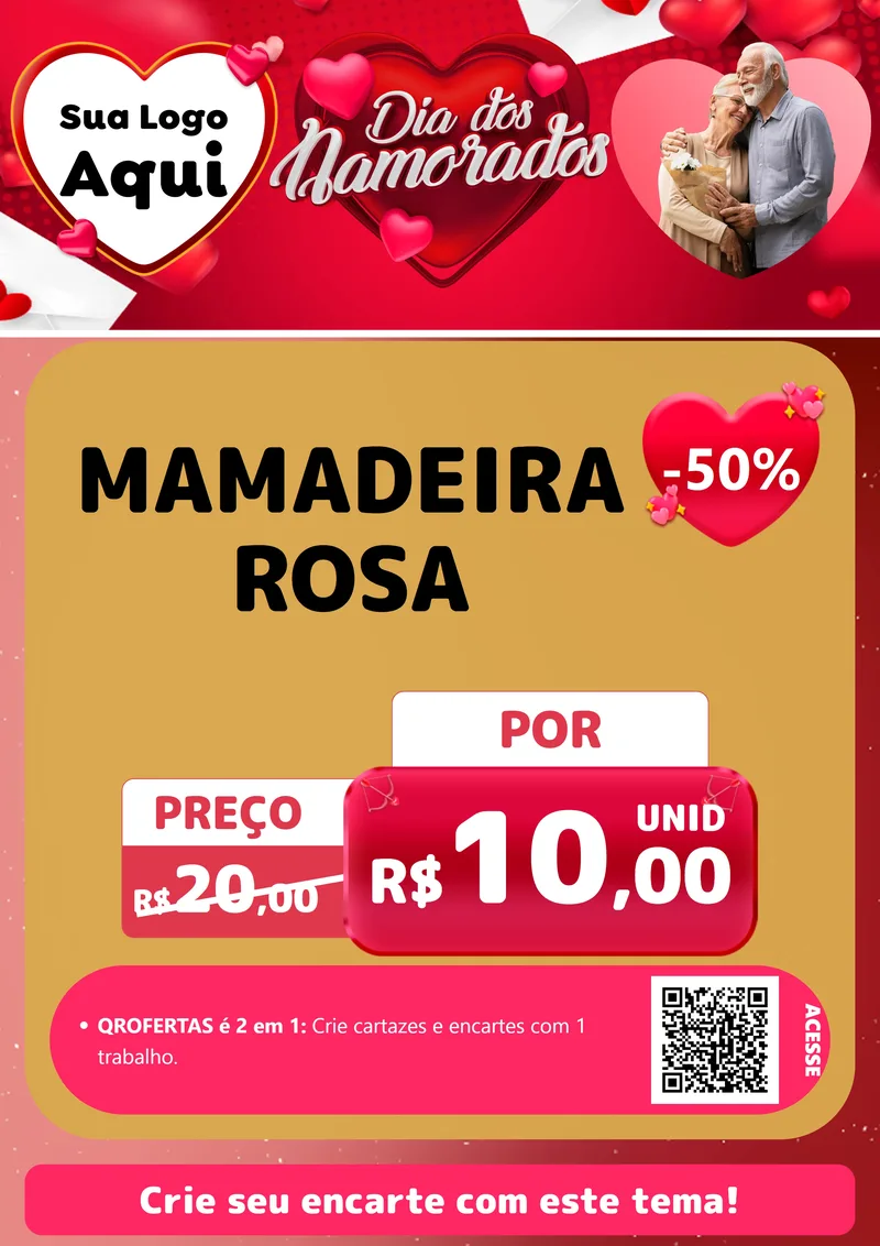 Modelo de Cartaz para Cartaz A4 Vertical com o tema Dia Dos Namorados para Bebês