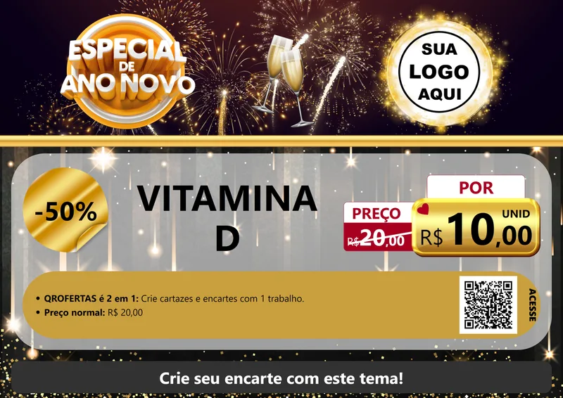 Modelo de Cartaz para Cartaz A4 Horizontal com o tema Especial de Ano Novo para Farmácia