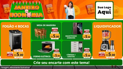 Modelo de TV para TV Horizontal com o tema Janeiro da Economia para Móveis e Eletro