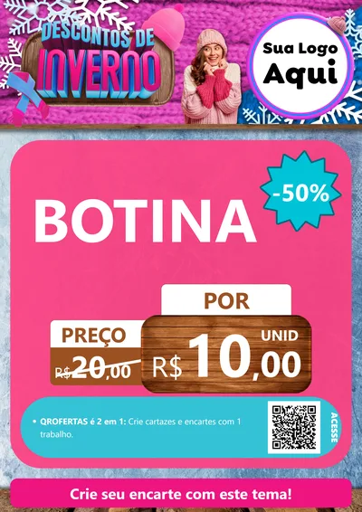 Modelo de Cartaz para Cartaz A4 Vertical com o tema Descontos de Inverno para Agropecuária