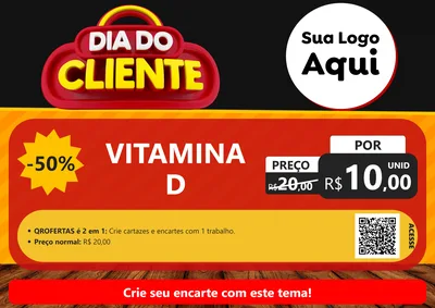 Modelo de Cartaz para Cartaz A4 Horizontal com o tema Dia do Cliente para Farmácia