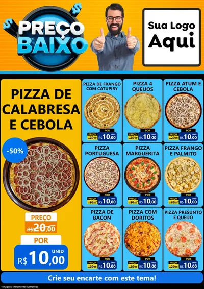 Modelo de Encarte para Encarte A4 Vertical com o tema Preço Baixo para Pizzaria