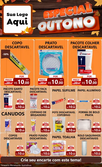 Modelo de Encarte para Encarte Grande com o tema Especial Outono para Embalagens