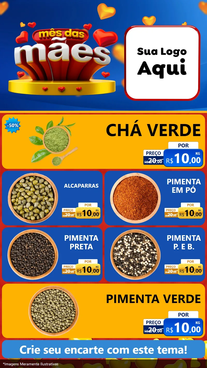 Modelo de TV para TV Vertical com o tema Mês das Mães para Produtos Naturais