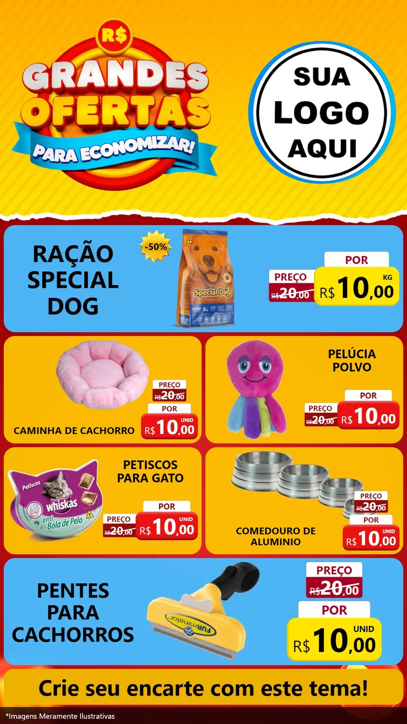 Modelo de TV para TV Vertical com o tema Grandes Ofertas Para Economizar! para Pet Shop