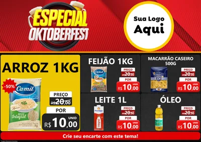 Modelo de Encarte para Encarte A4 Horizontal com o tema Especial Oktoberfest para Supermercado