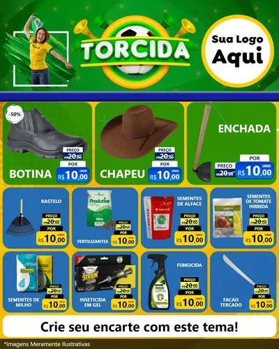 Modelo de Rede Social para Feed Instagram com o tema Torcida para Agropecuária