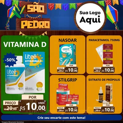 Modelo de Rede Social para Feed Facebook com o tema São Pedro para Farmácia