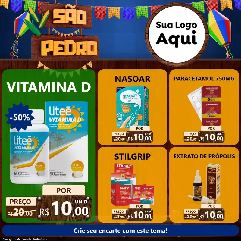 Modelo de Rede Social para Feed Facebook com o tema São Pedro para Farmácia
