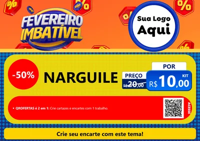 Modelo de Cartaz para Cartaz A4 Horizontal com o tema Fevereiro Imbatível para Tabacaria