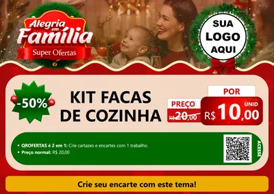 Modelo de Cartaz para Cartaz A4 Horizontal com o tema Alegria Em Família - Super Ofertas para Utilidades Domésticas