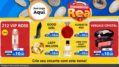 Modelo de TV para TV Horizontal com o tema Sabadão do Real para Perfumes