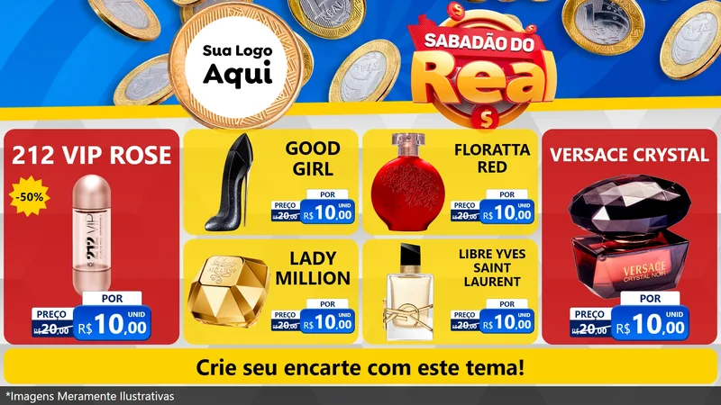 Modelo de TV para TV Horizontal com o tema Sabadão do Real para Perfumes