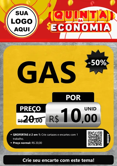 Modelo de Cartaz para Cartaz A4 Vertical com o tema Quinta da Economia para Água e gás