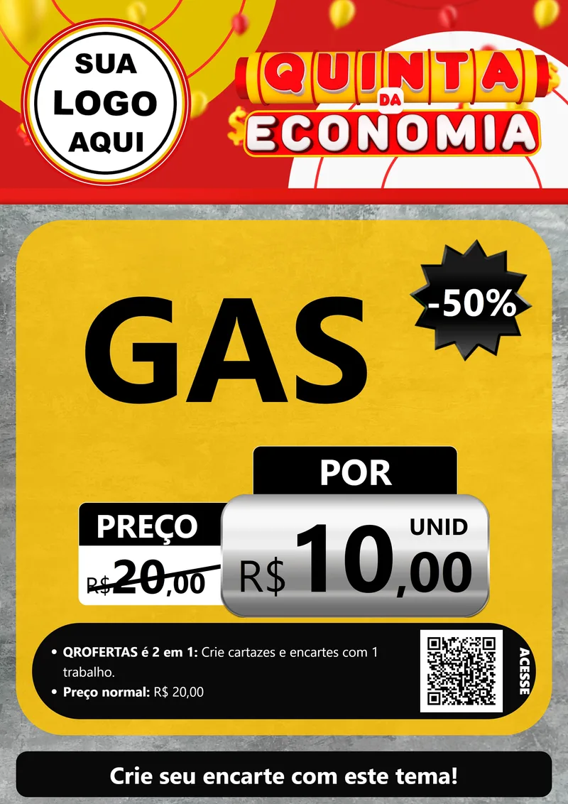 Modelo de Cartaz para Cartaz A4 Vertical com o tema Quinta da Economia para Água e gás
