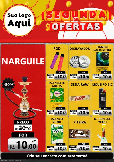 Modelo de Encarte para Encarte A4 Vertical com o tema Segunda de Ofertas para Tabacaria