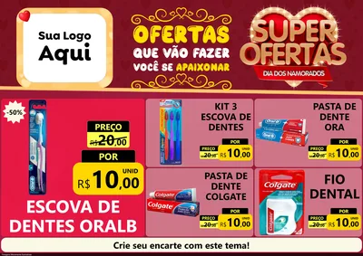 Modelo de Encarte para Encarte A4 Horizontal com o tema Dia dos Namorados para Higiene Pessoal