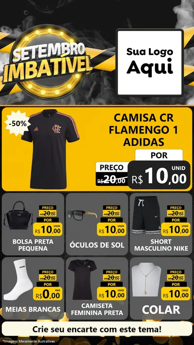 Modelo de Rede Social para Stories com o tema Setembro Imbatível para Roupas e acessórios