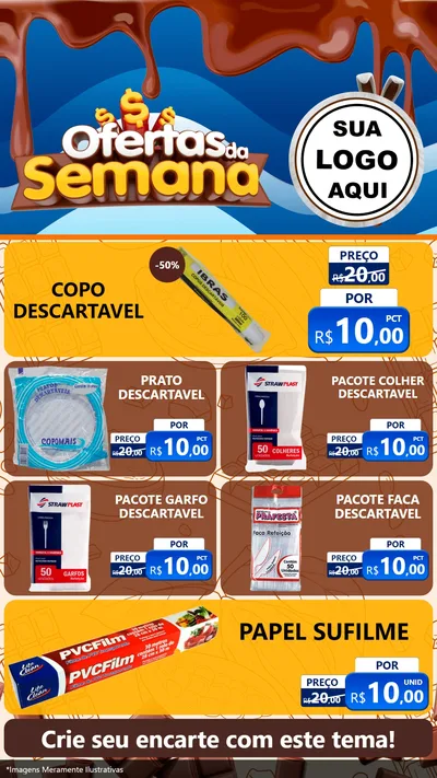 Modelo de TV para TV Vertical com o tema Ofertas da Semana - Páscoa para Embalagens