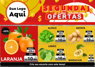Modelo de Encarte para Encarte A4 Horizontal com o tema Segunda de Ofertas para Hortifrúti