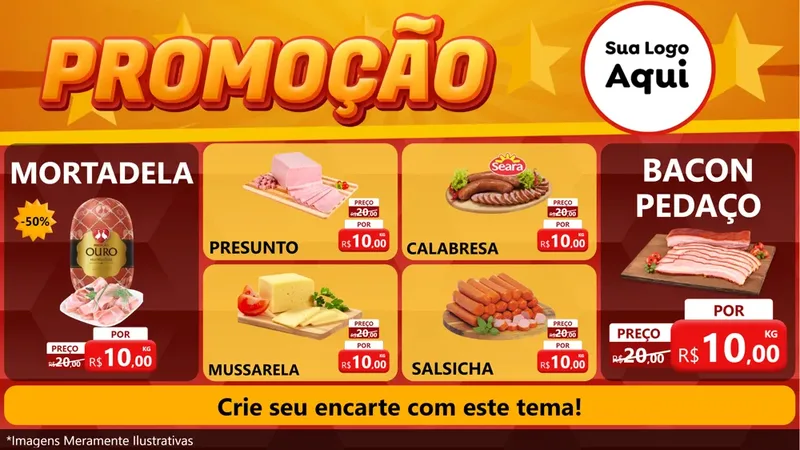 Modelo de TV para TV Horizontal com o tema Promoção para Frios e Laticínios