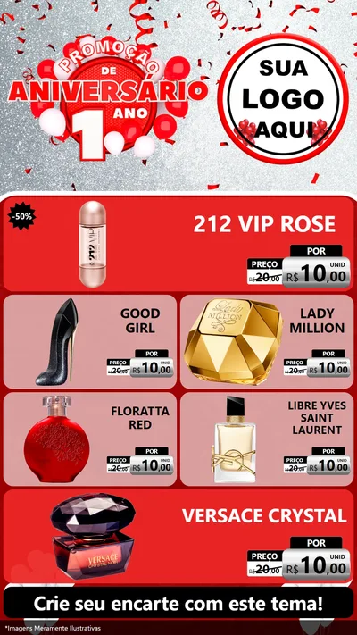 Modelo de TV para TV Vertical com o tema Promoção de Aniversário - 1 Ano para Perfumes