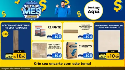 Modelo de TV para TV Horizontal com o tema Operação Fecha Mês, Junho para Pisos e revestimentos