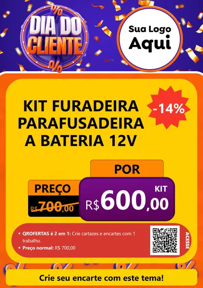 Modelo de Cartaz para Cartaz A4 Vertical com o tema Dia do Cliente para Maquinas e Ferramentas
