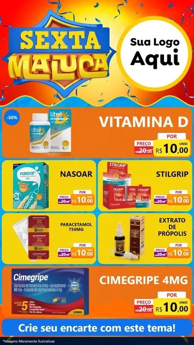 Modelo de TV para TV Vertical com o tema Sexta Maluca para Farmácia
