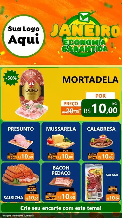 Modelo de Rede Social para Stories com o tema Janeiro - Economia Garantida para Frios e Laticínios