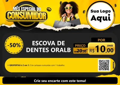 Modelo de Cartaz para Cartaz A4 Horizontal com o tema Mês Especial do Consumidor para Higiene Pessoal