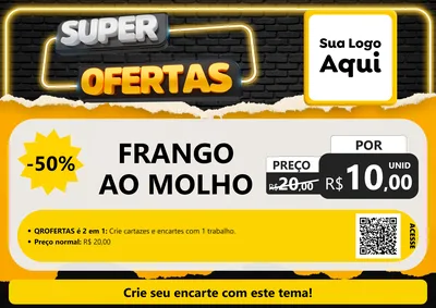 Modelo de Cartaz para Cartaz A4 Horizontal com o tema Super Ofertas para Restaurante