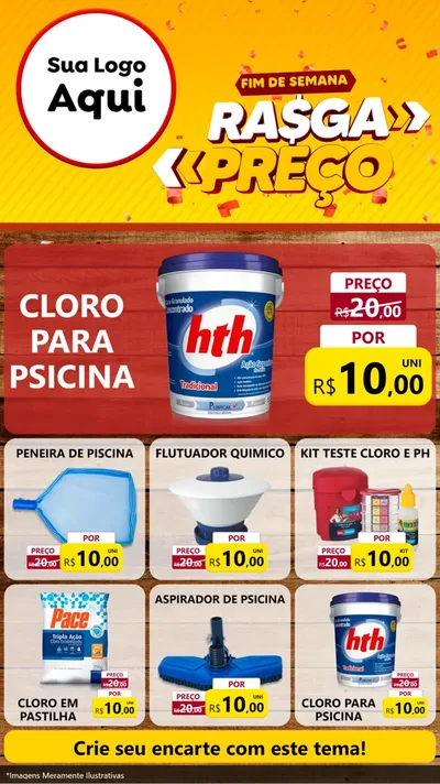 Modelo de Rede Social para Stories com o tema Fim de Semana Rasga Preços para Produtos para Piscina
