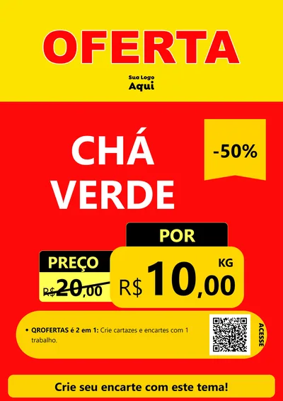 Modelo de Cartaz para Cartaz A4 Vertical com o tema OFERTA - Vermelho Cartaz para Produtos Naturais