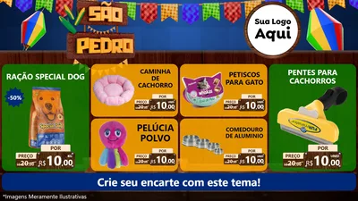 Modelo de TV para TV Horizontal com o tema São Pedro para Pet Shop
