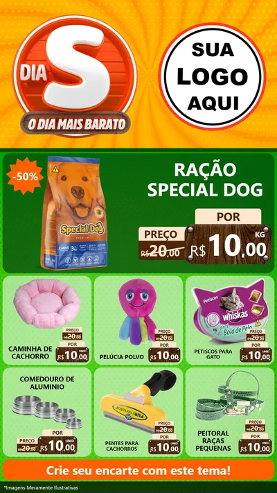 Modelo de Rede Social para Stories com o tema Dia S - O Dia Mais Barato para Pet Shop