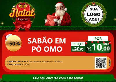 Modelo de Cartaz para Cartaz A4 Horizontal com o tema Natal Especial para Produtos de Limpeza