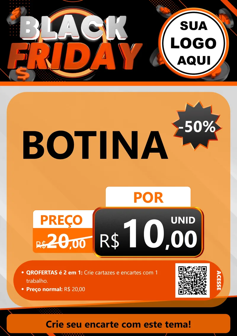 Modelo de Cartaz para Cartaz A4 Vertical com o tema Black Friday para Agropecuária