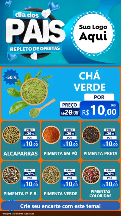 Modelo de Rede Social para Stories com o tema Dia Dos Pais Repleto de Ofertas para Produtos Naturais