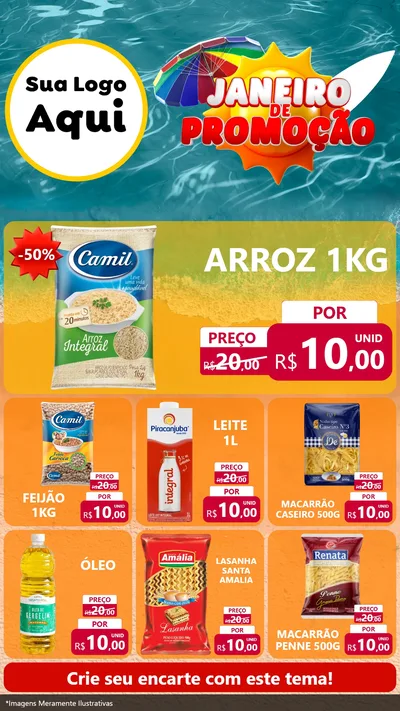 Modelo de Rede Social para Stories com o tema Janeiro de Promoção para Supermercado