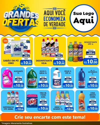 Modelo de Rede Social para Feed Instagram com o tema Grandes Ofertas para Produtos de Limpeza
