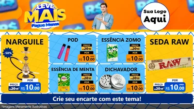 Modelo de TV para TV Horizontal com o tema Leve Mais, Pague Menos para Tabacaria