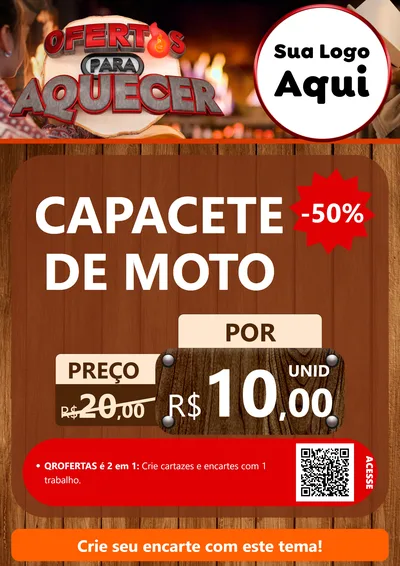 Modelo de Cartaz para Cartaz A4 Vertical com o tema Ofertas Para Aquecer para Moto peças