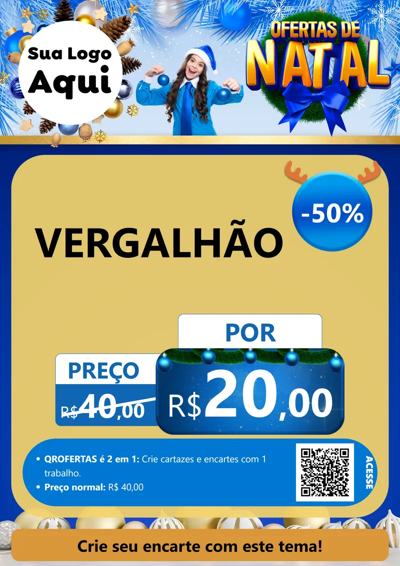 Modelo de Cartaz para Cartaz A4 Vertical com o tema Ofertas de Natal para Ferragens