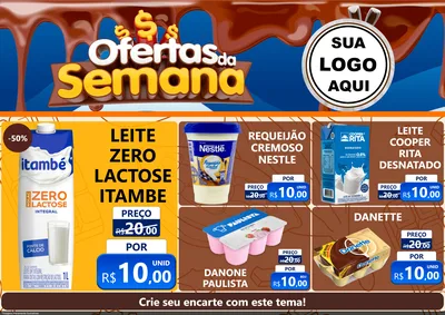 Modelo de Encarte para Encarte A4 Horizontal com o tema Ofertas da Semana - Páscoa para Frios e Laticínios
