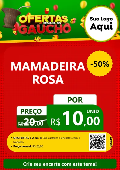 Modelo de Cartaz para Cartaz A4 Vertical com o tema Ofertas Semana Do Gaúcho para Bebês