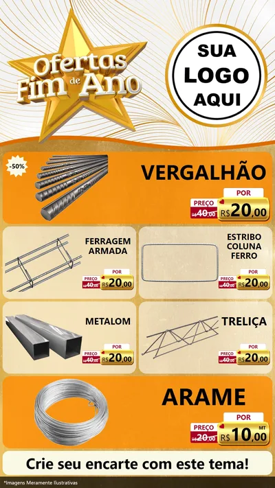 Modelo de TV para TV Vertical com o tema Ofertas Fim de Ano para Ferragens
