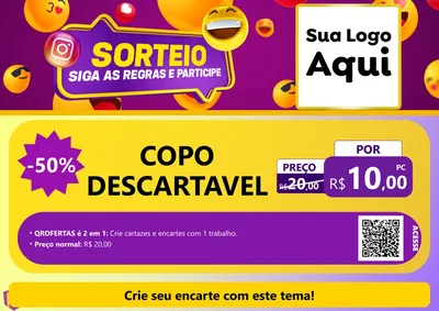 Modelo de Cartaz para Cartaz A4 Horizontal com o tema Sorteio para Embalagens