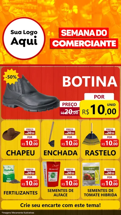 Modelo de Rede Social para Stories com o tema Semana do Comerciante para Agropecuária
