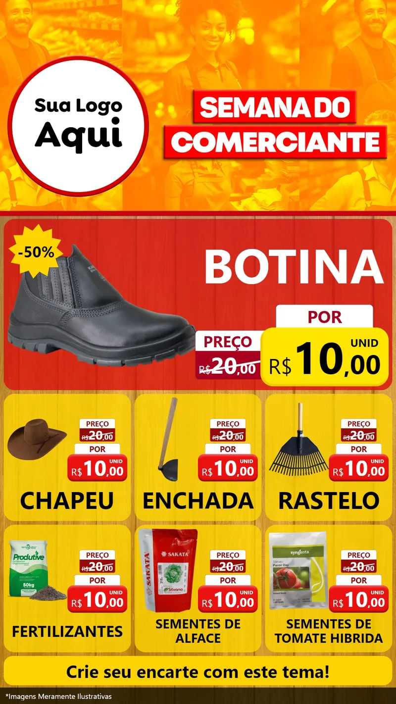 Modelo de Rede Social para Stories com o tema Semana do Comerciante para Agropecuária